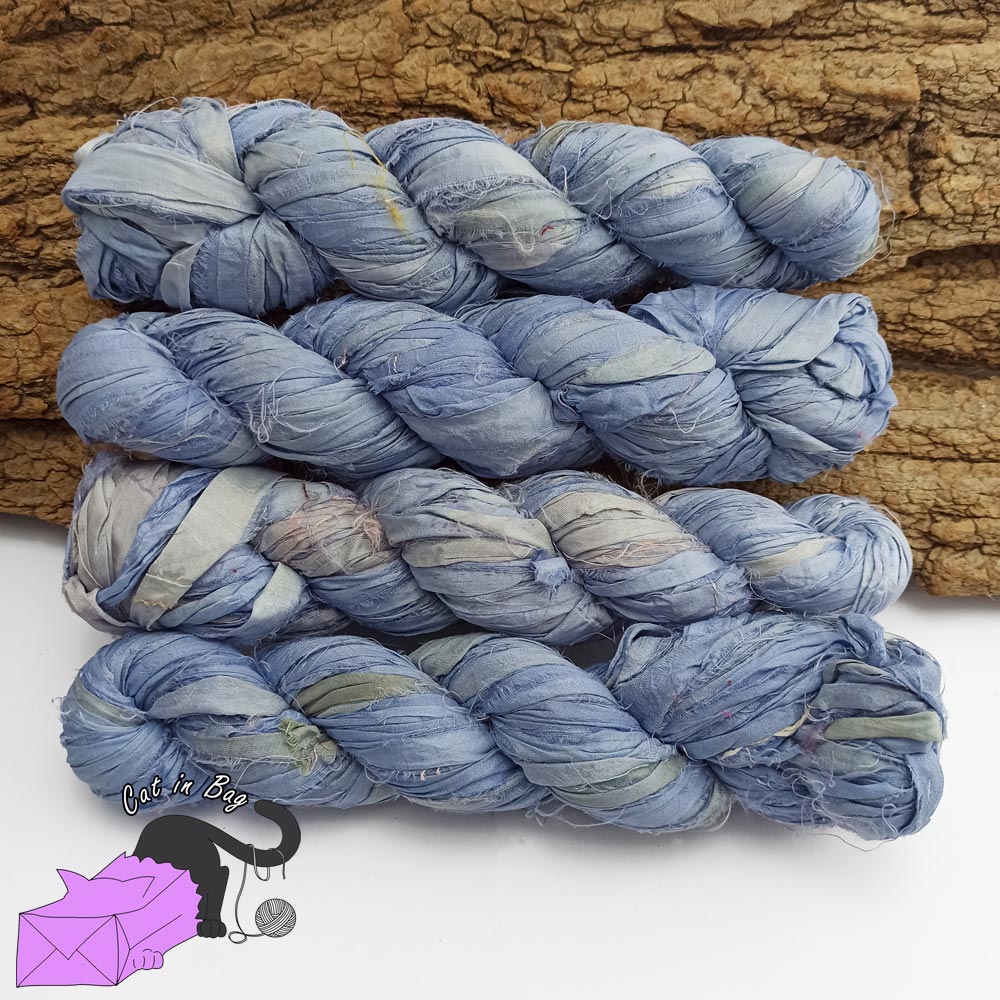 Sugar paper, recycled sari silk ribbons