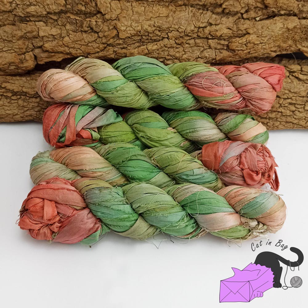Winifred, recycled sari silk ribbons
