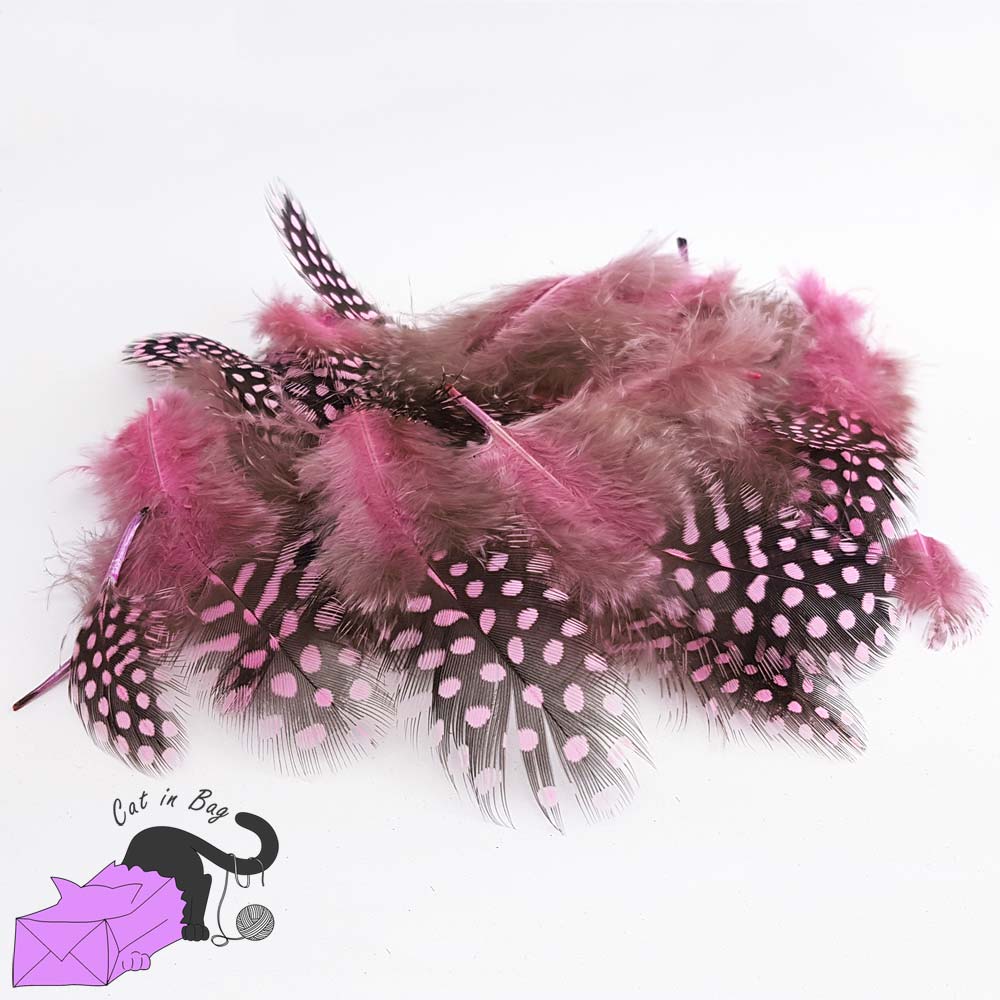 50 natural feathers pink color