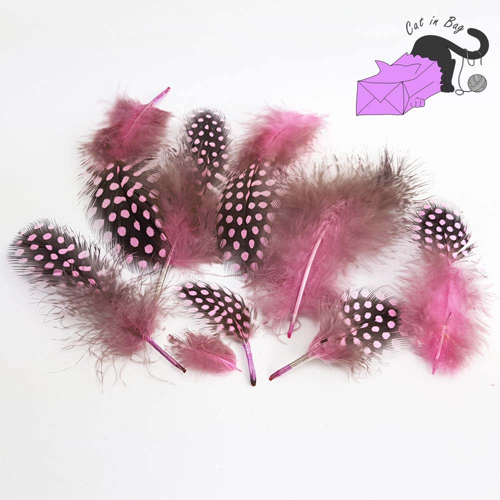 50 natural feathers pink color