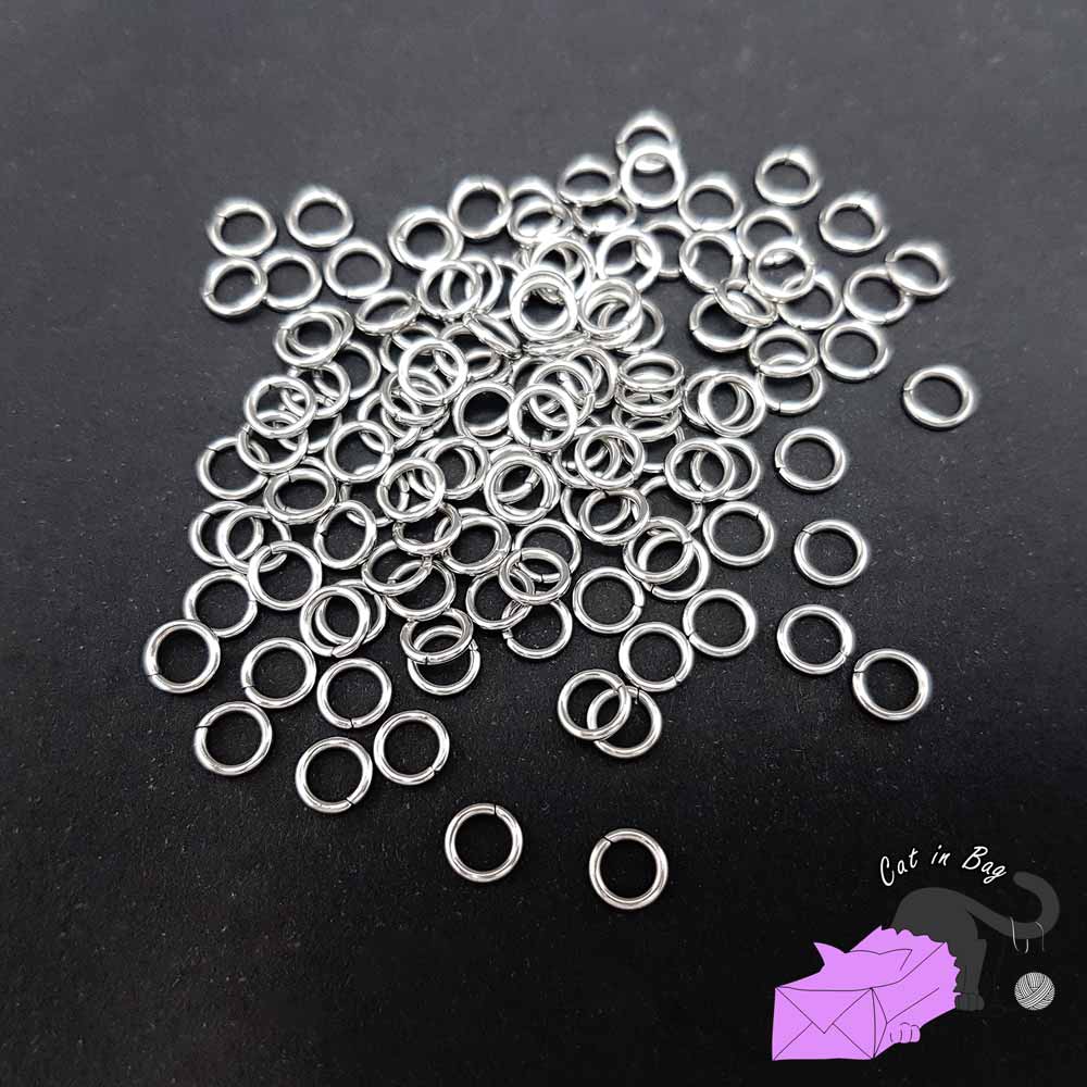 50 Open jump ring - 6 mm