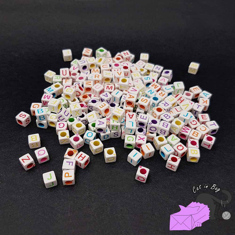 Perle con lettere, assortite e multicolore, 500 pezzi