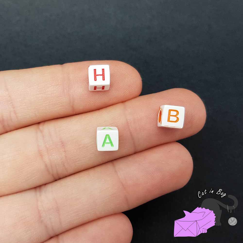 Perle con lettere, assortite e multicolore, 500 pezzi