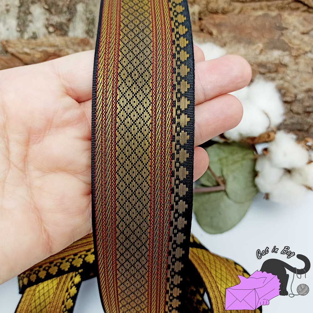 Black, red and gold