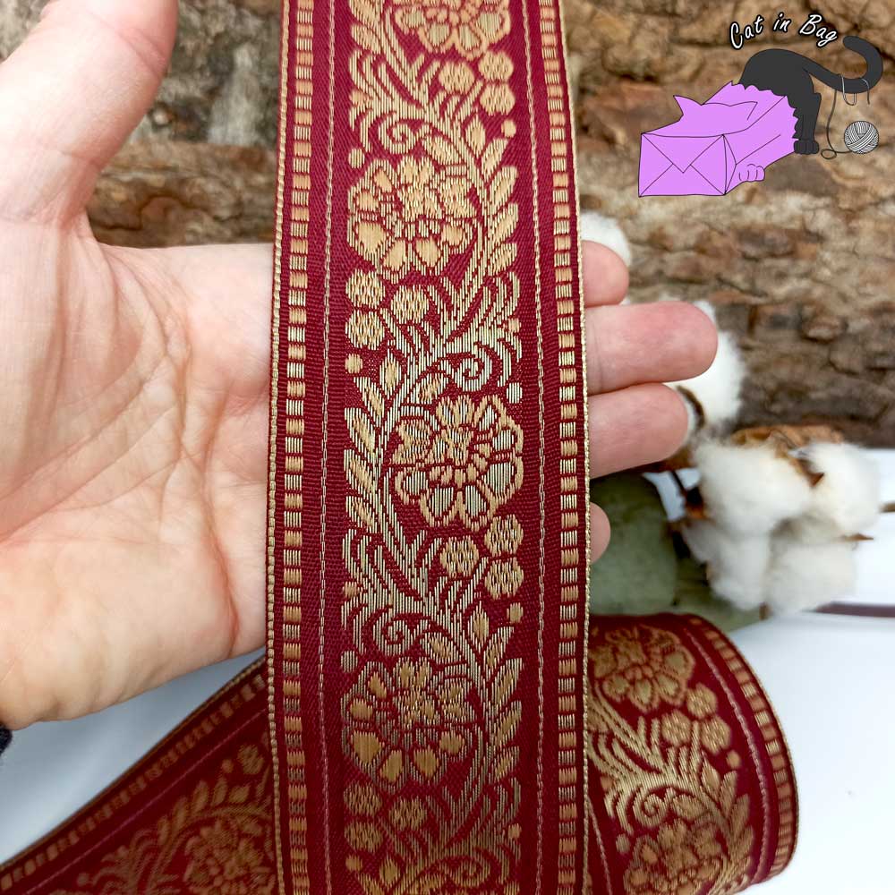Dark red and gold