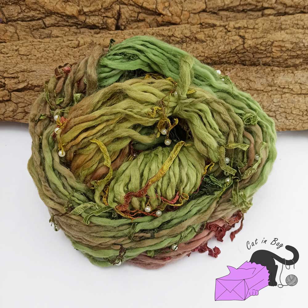 Forest, handspun yarn