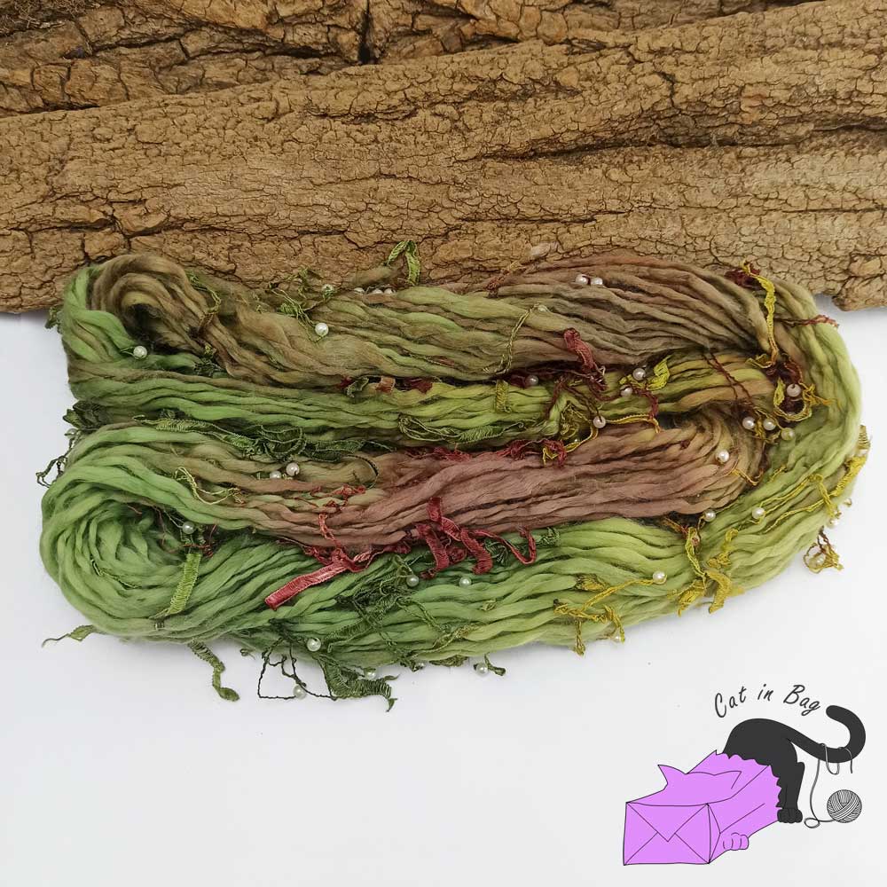 Forest, handspun yarn
