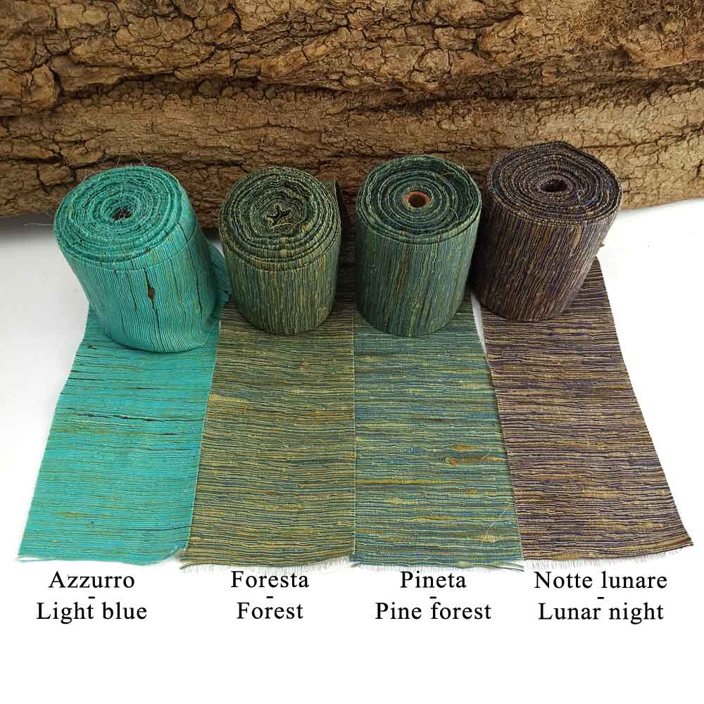 Pine Tree, recycled sari silk ribbons