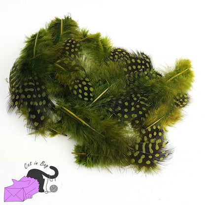 50 piume naturali color verde oliva