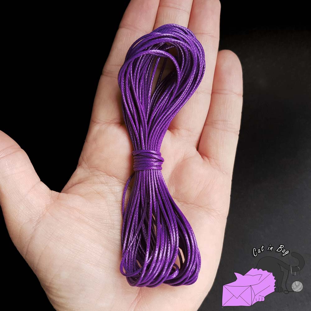 10 metri di cordino cerato, 1mm, Viola