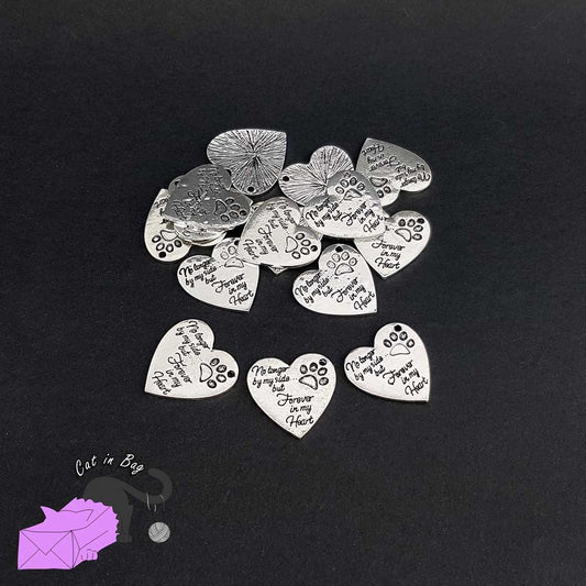 1 charm with words "no longer by my side but forever in my heart"