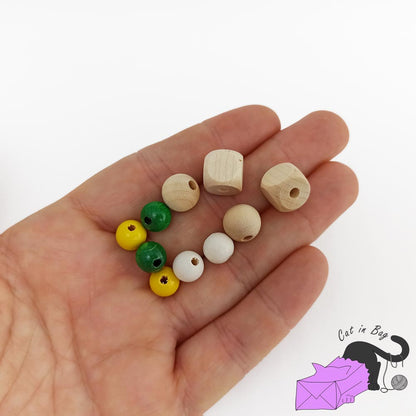 50 mixed wood beads