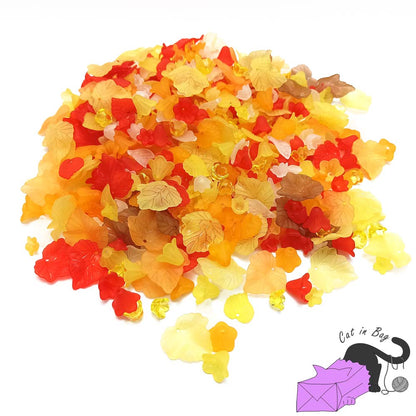50 gr mix Autunno, fiori e foglie in acrilico